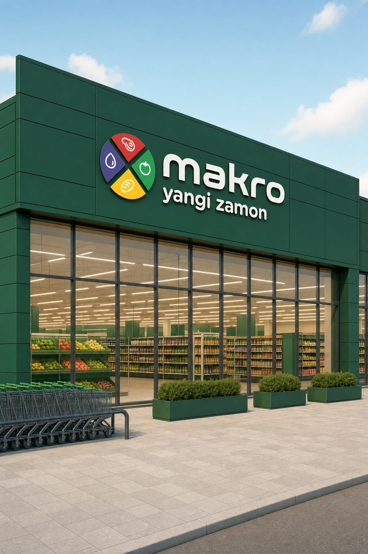 Фасад супермаркета Makro — кейс